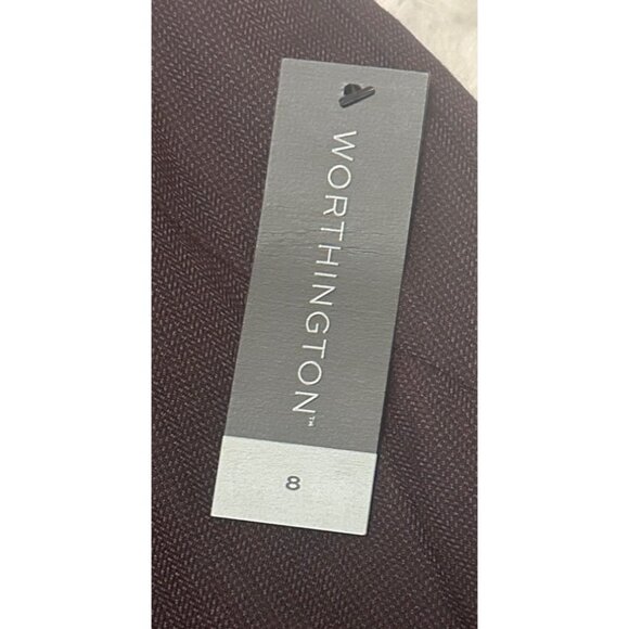 Worthington Burgundy Black Pencil Skirt Check Pattern Poly Blend Women's Size 8 - Picture 16 of 16